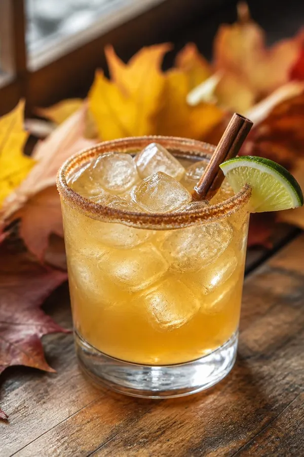 Apple Cider Margarita Mocktail – Alcohol-Free Fall Sparkler