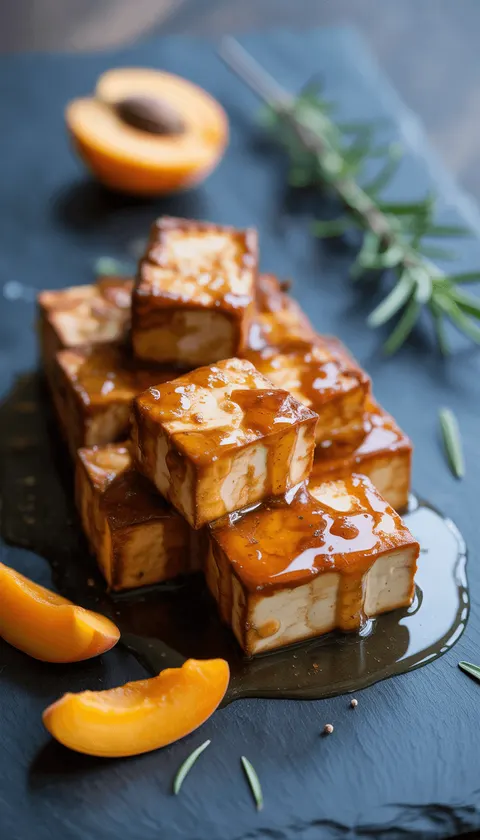 Apricot Honey Glazed Tofu