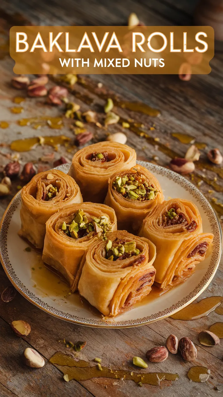 Baklava Rolls with Mixed Nuts