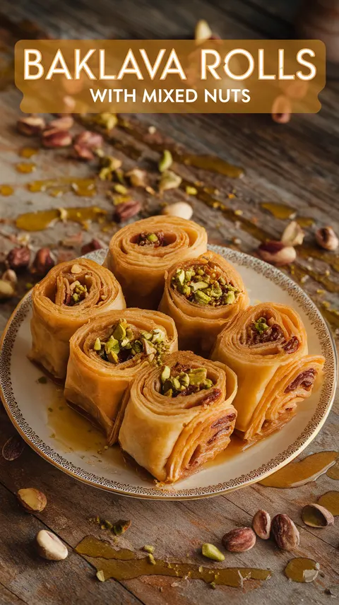 Baklava Rolls with Mixed Nuts