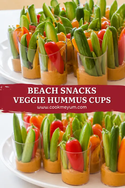 Beach Snacks Veggie Hummus Cups – Easy and Portable