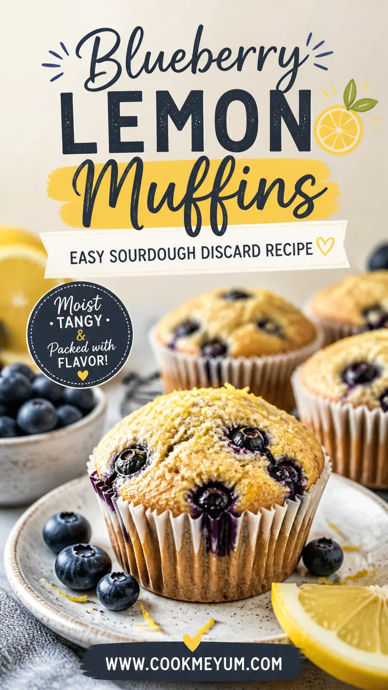 Blueberry Lemon Muffins – Easy Sourdough Discard Recipe