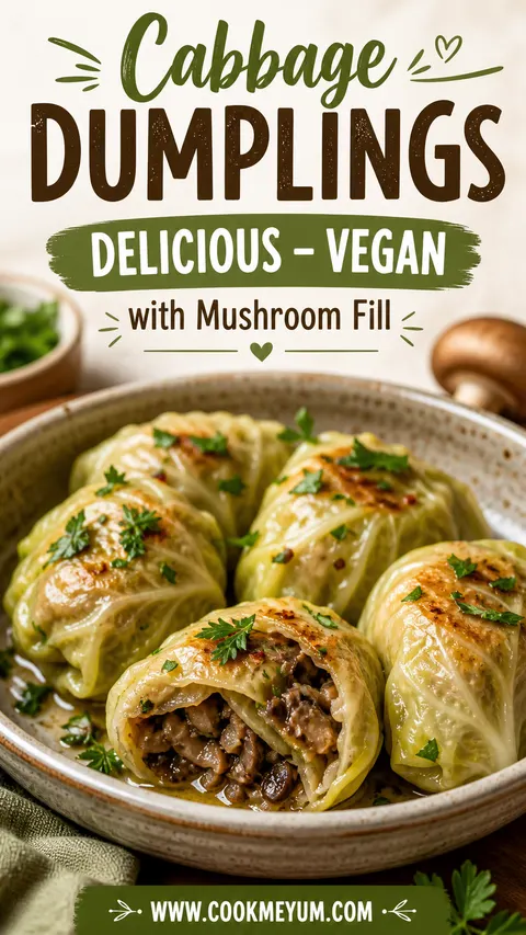 Cabbage Dumplings Delicious – Vegan with Mushroom Fill