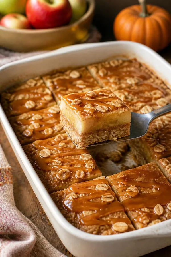 Caramel Apple Bars β Easy Fall Dessert with Oat Crust