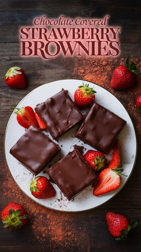 Chocolate Covered Strawberry Brownies