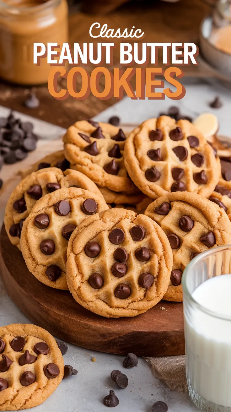 Classic Peanut Butter Cookies with Chocolate Chips
