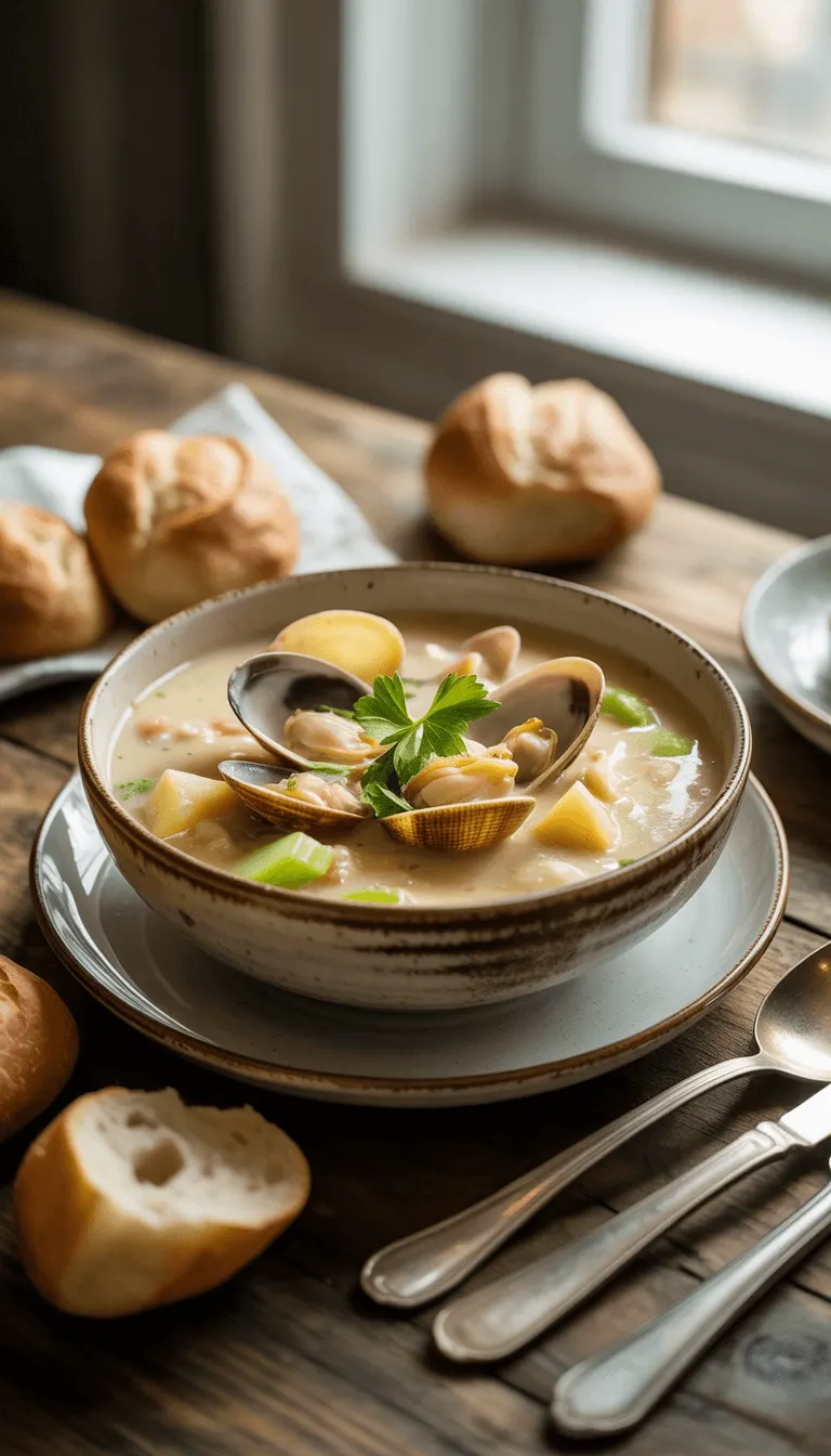 Creamy Clam Chowder – Family Style