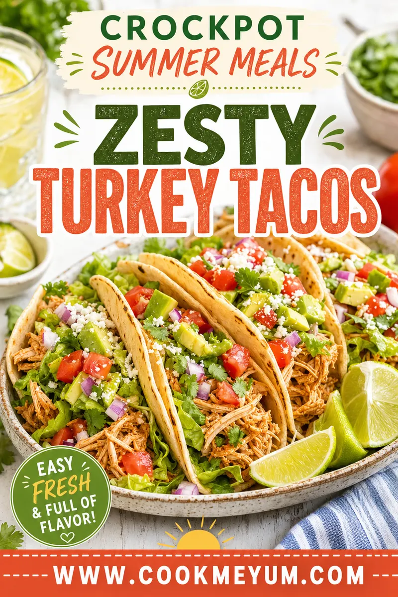 Crockpot Summer Meals: Zesty Turkey Tacos