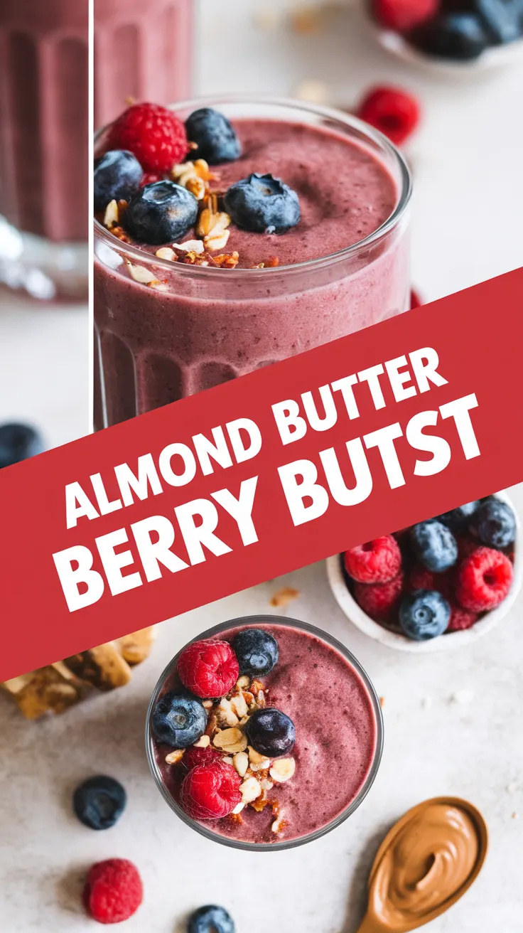 Delicious Almond Butter Berry Blast Smoothie