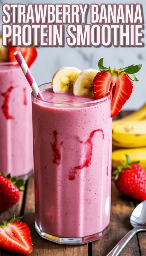 Delicious Strawberry Banana Protein Smoothie – A Healthy and Energizing Treat!