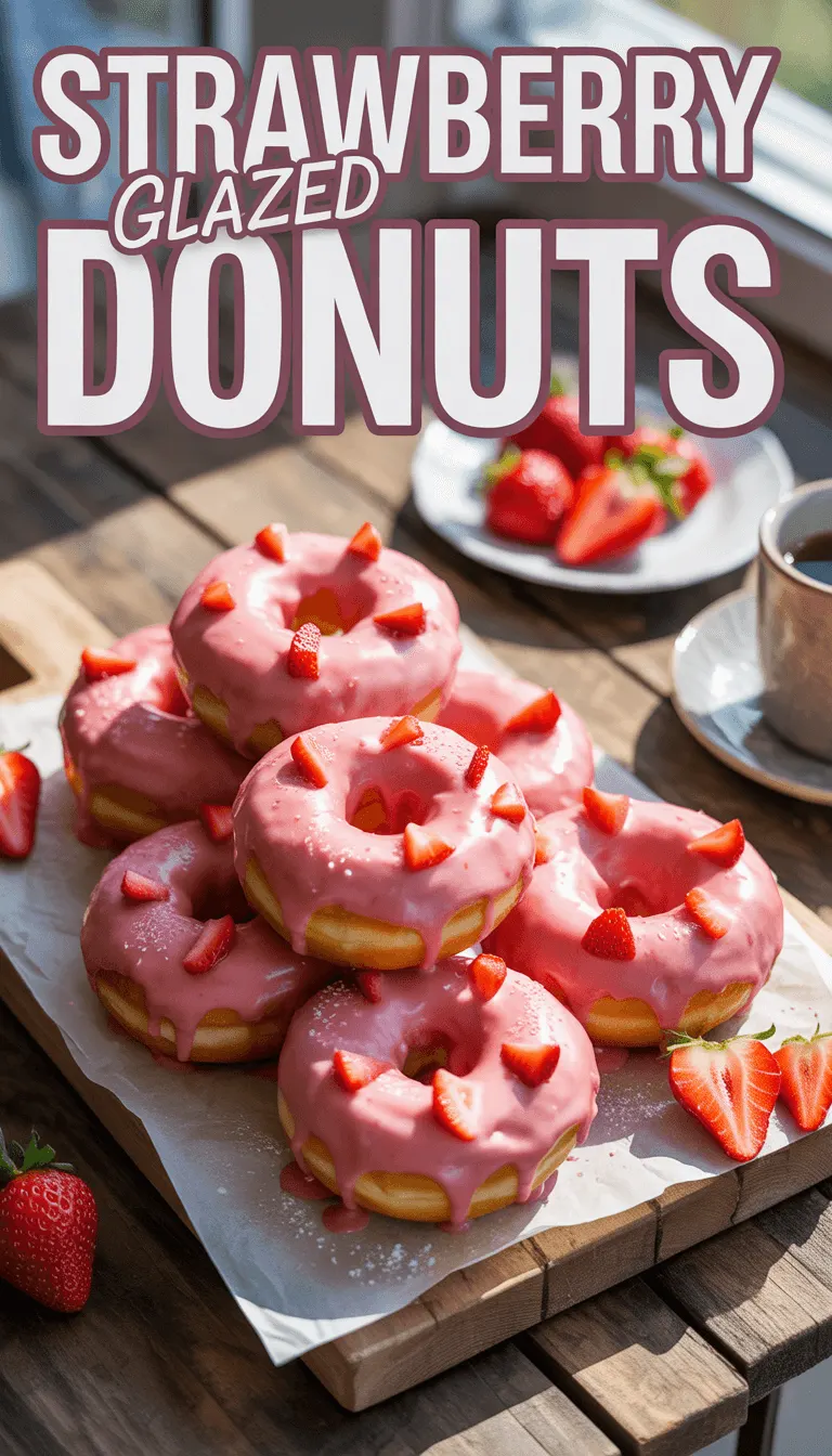 Delicious Strawberry Glazed Donuts – Soft, Chewy & Super Easy!