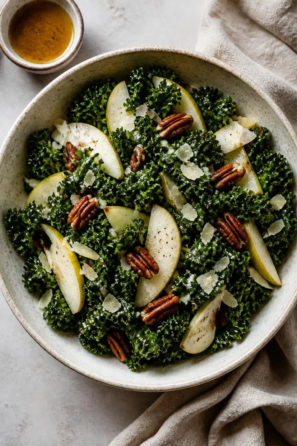 Kale Pear Salad with Pecans – Crunchy, Light Fall Salad