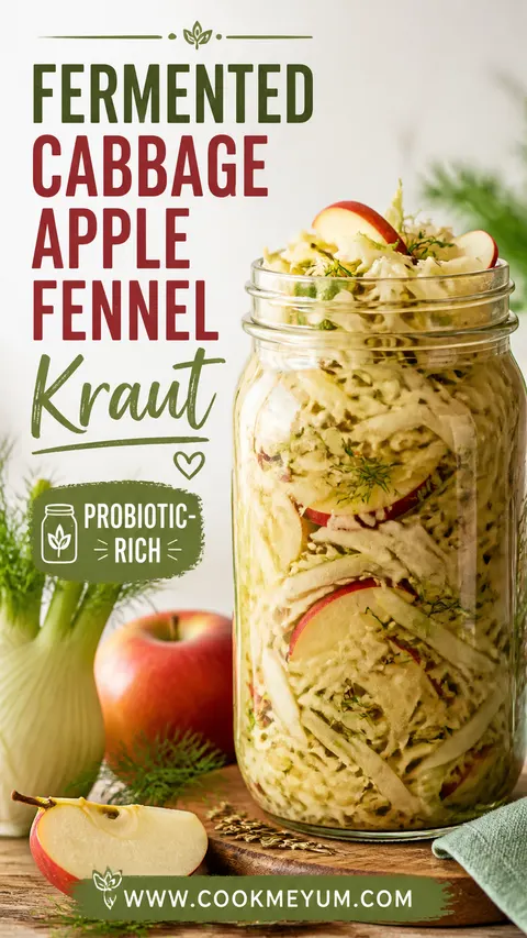 Fermented Cabbage Apple Fennel Kraut – Probiotic-Rich
