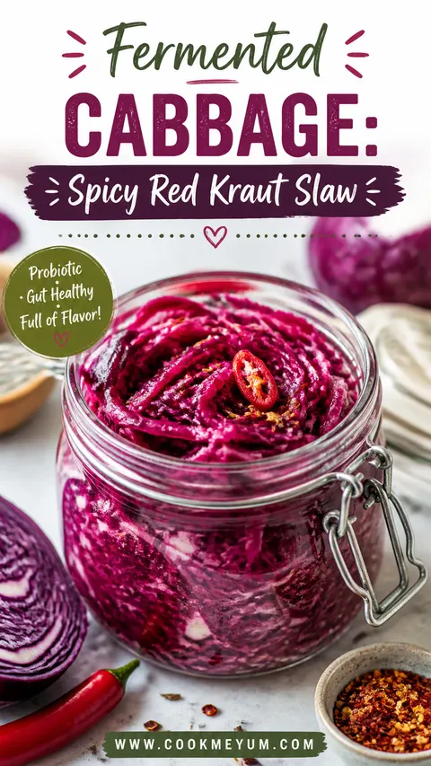 Fermented Cabbage: Spicy Red Kraut Slaw