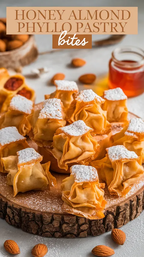 Honey Almond Phyllo Pastry Bites