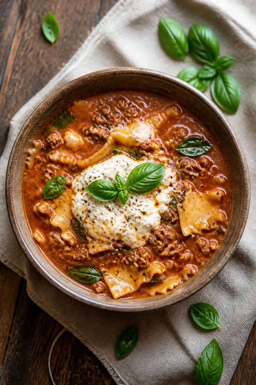 Lasagna Soup – One-Pot Beef and Ricotta Comfort