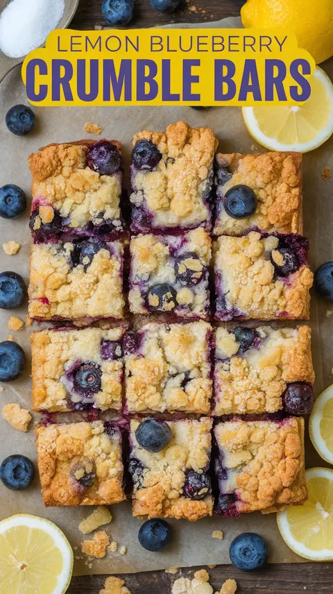 Lemon Blueberry Crumble Bars