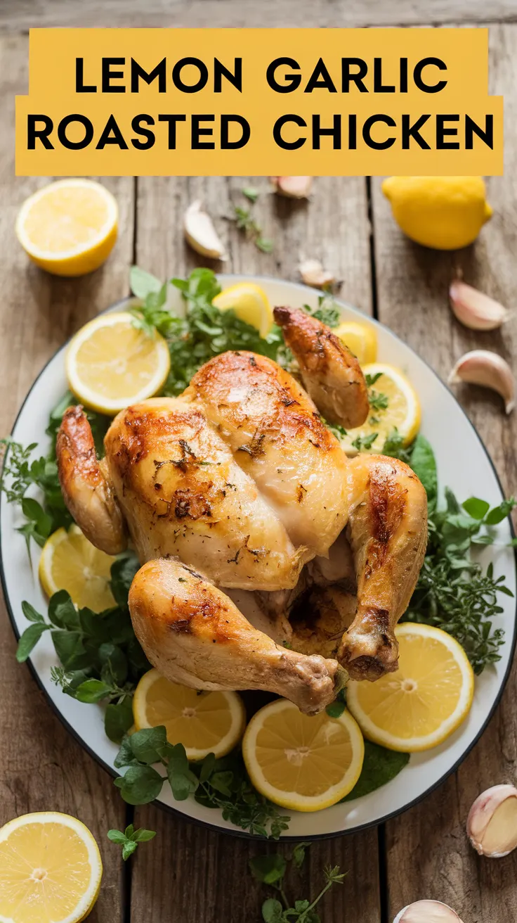 Lemon Garlic Roasted Chicken Recipe