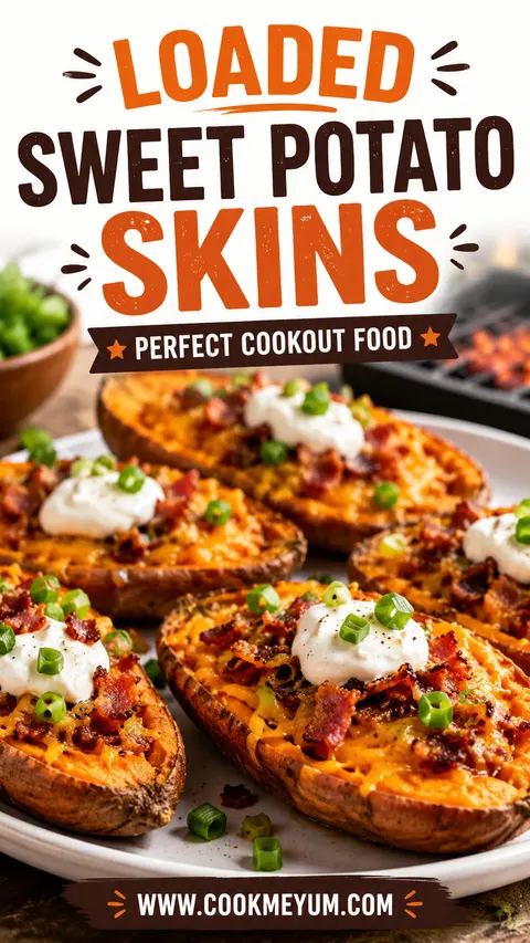 Loaded Sweet Potato Skins – Perfect Cookout Food