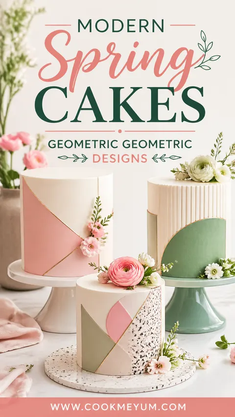 Modern Spring Cakes: Geometric Geometric Designs