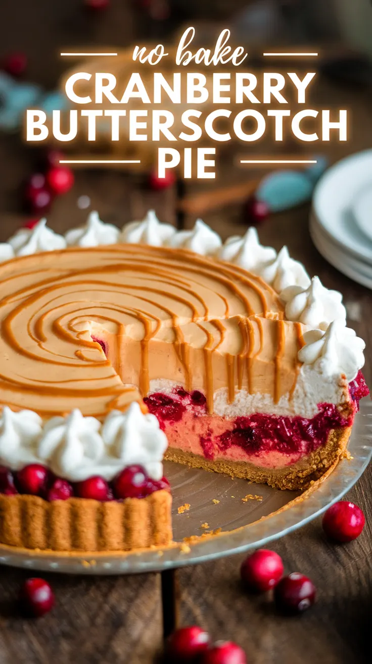 No Bake Cranberry Butterscotch Pie