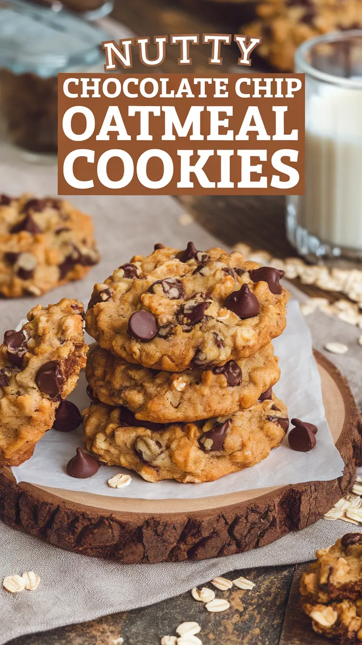 Nutty Chocolate Chip Oatmeal Cookies