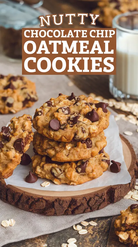Nutty Chocolate Chip Oatmeal Cookies