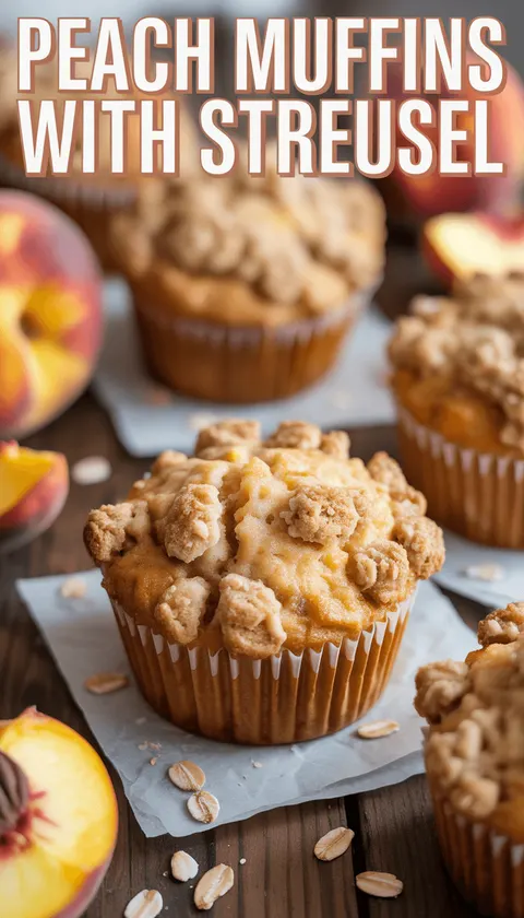 Peach Muffins with Streusel – Sweet and Fruity Delight!