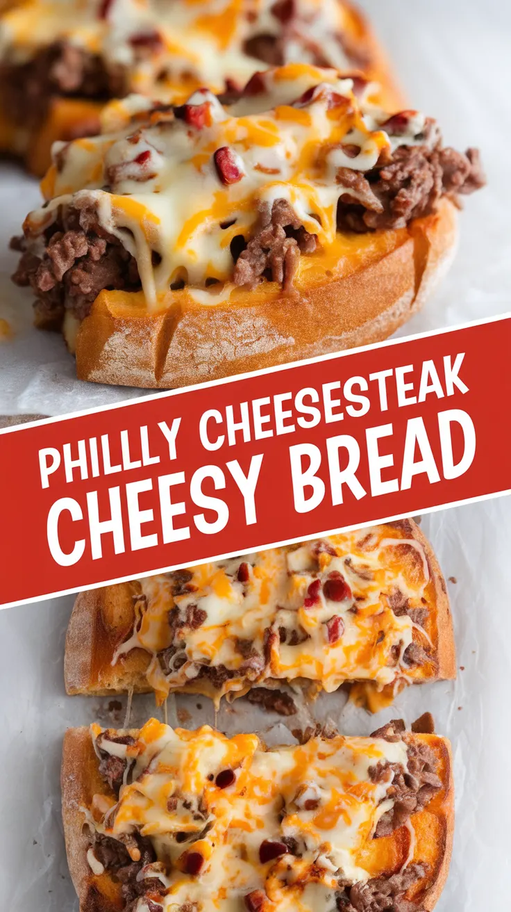 Philly Cheesesteak Cheesy Bread