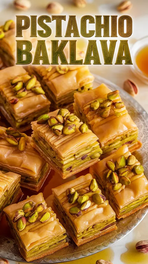 Pistachio Baklava with Honey Syrup