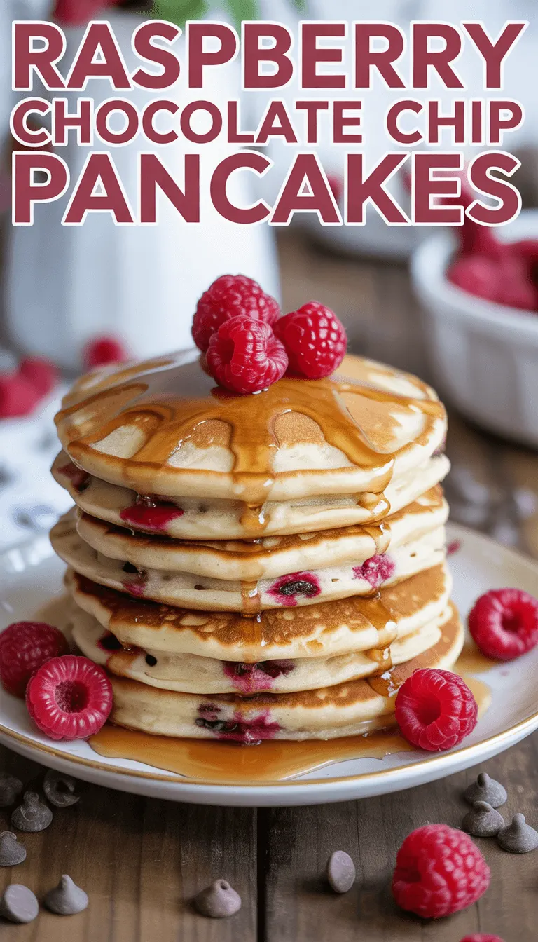 Raspberry Chocolate Chip Pancakes – Fluffy & Irresistible!