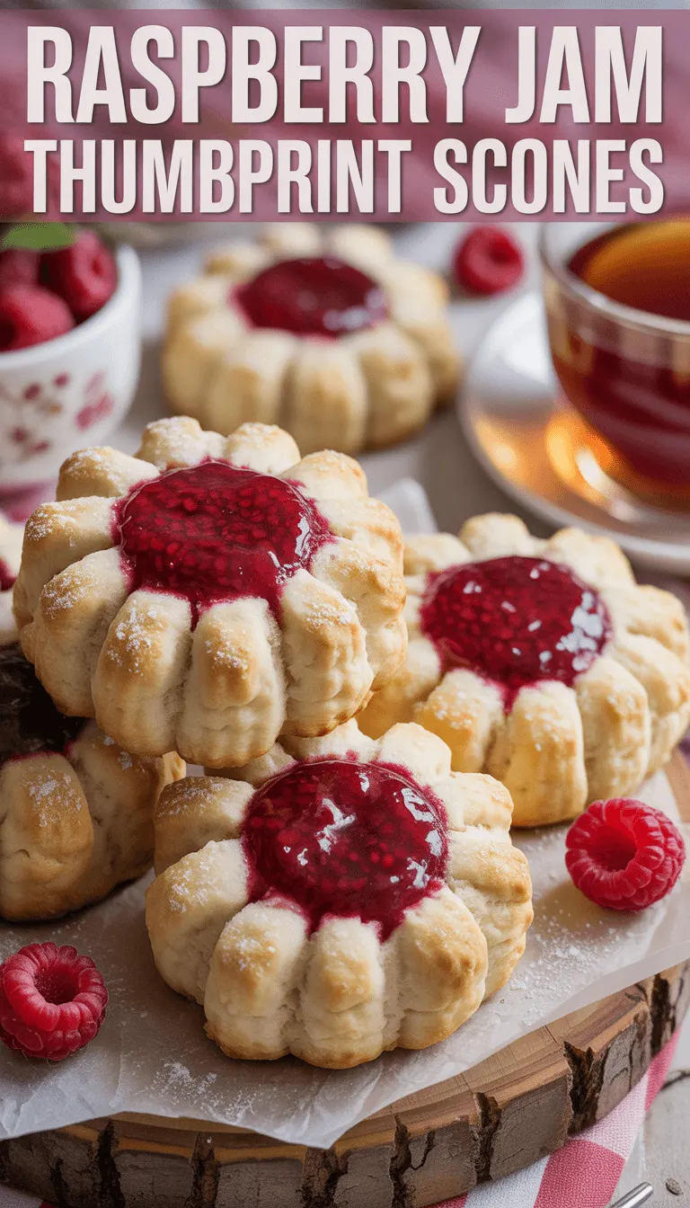 Raspberry Jam Thumbprint Scones
