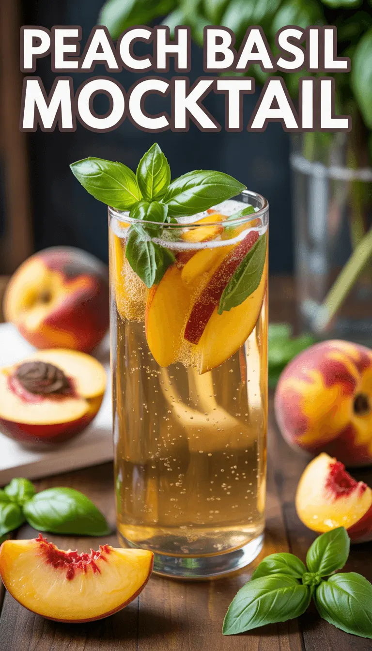 Refreshing Peach Basil Mocktail – A Sweet and Savory Sip!