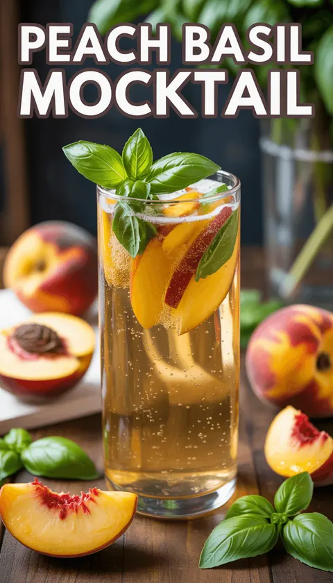Refreshing Peach Basil Mocktail – A Sweet and Savory Sip!