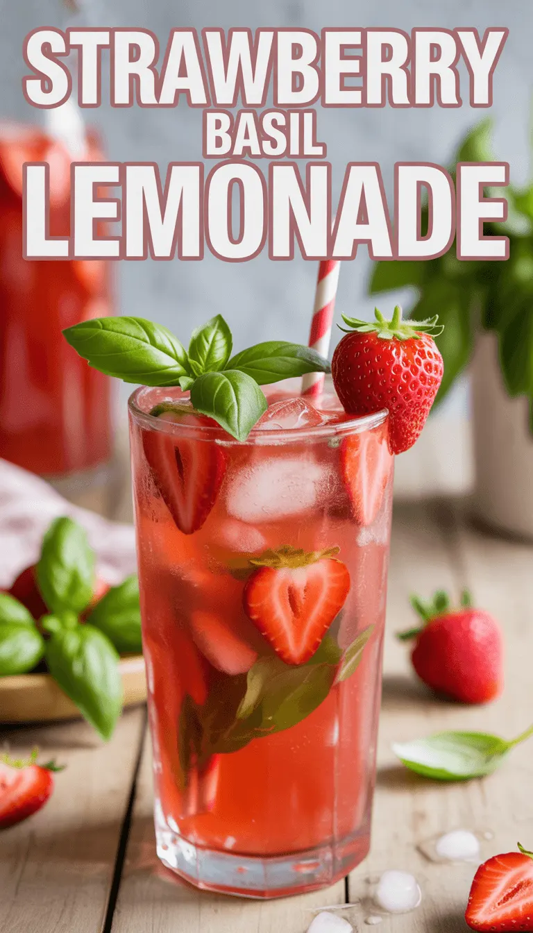 Refreshing Strawberry Basil Lemonade – Perfectly Sweet and Tart!