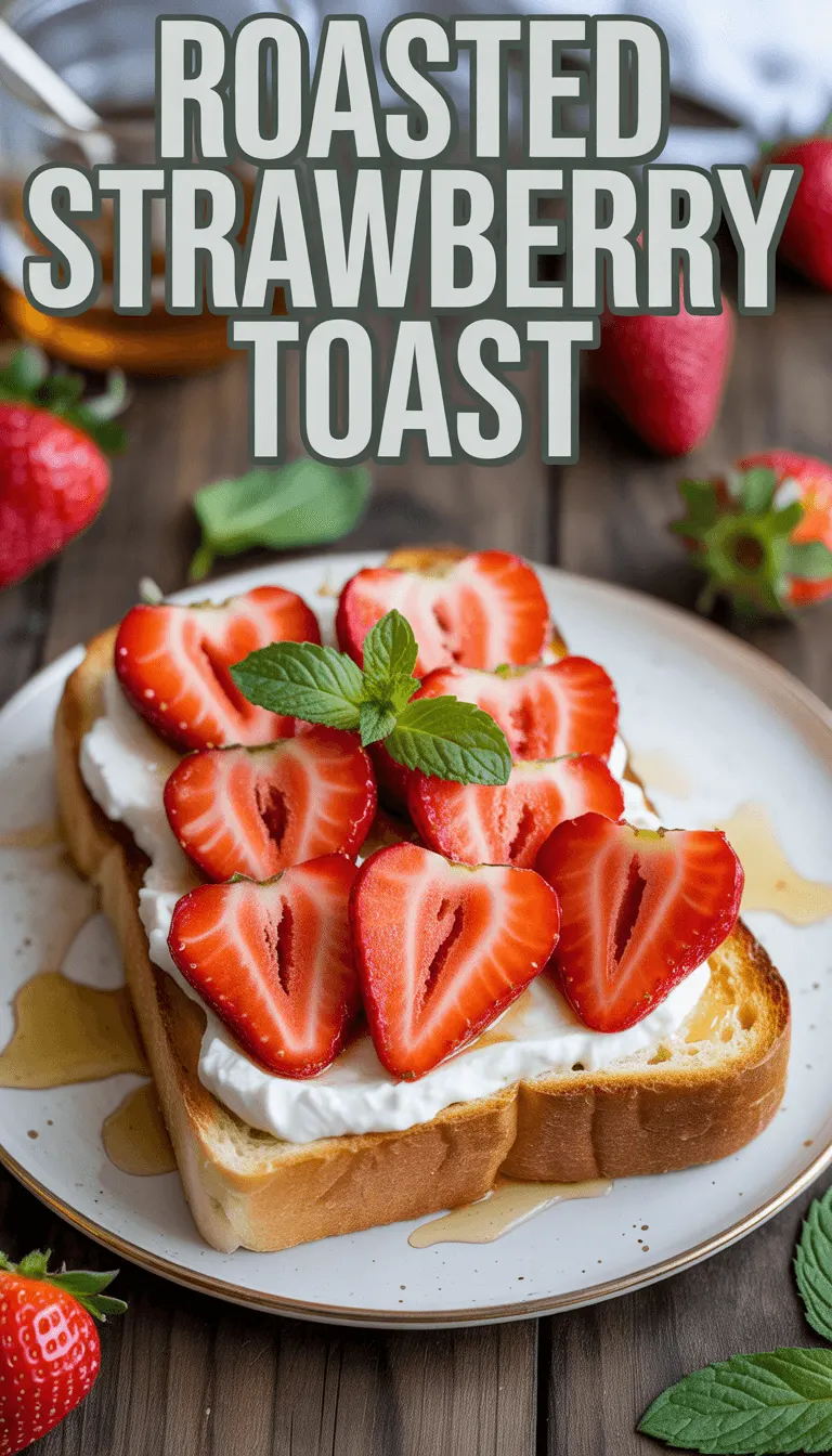 Roasted Strawberry Toast with Ricotta