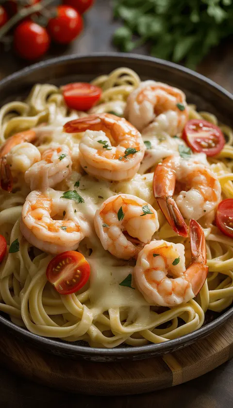 Shrimp Scampi with Extra Cheese – A Cheesy Twist on a Classic Dish!