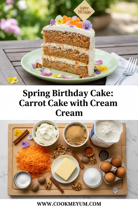 Spring Birthday Cake: Carrot Cake with Cream Cheese