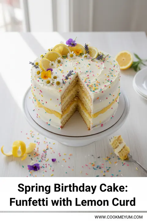 Spring Birthday Cake: Funfetti with Lemon Curd