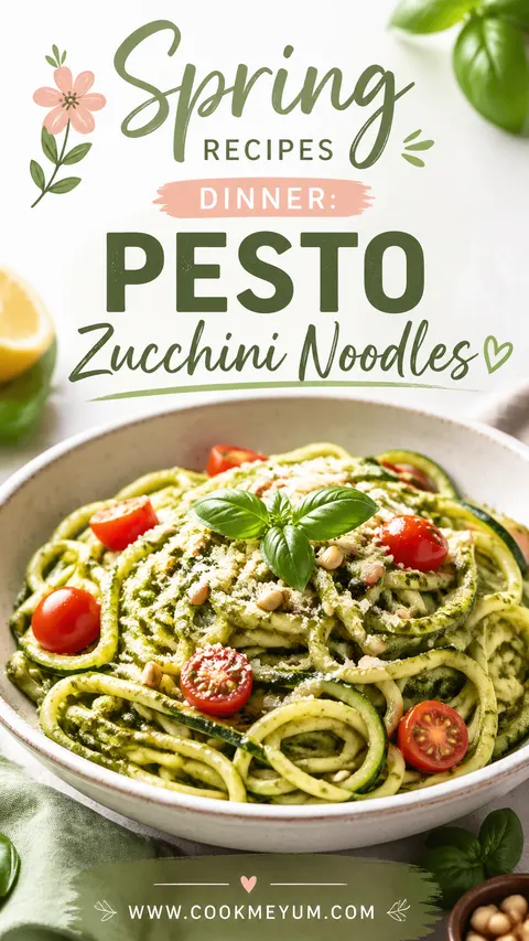 Spring Recipes Dinner: Pesto Zucchini Noodles
