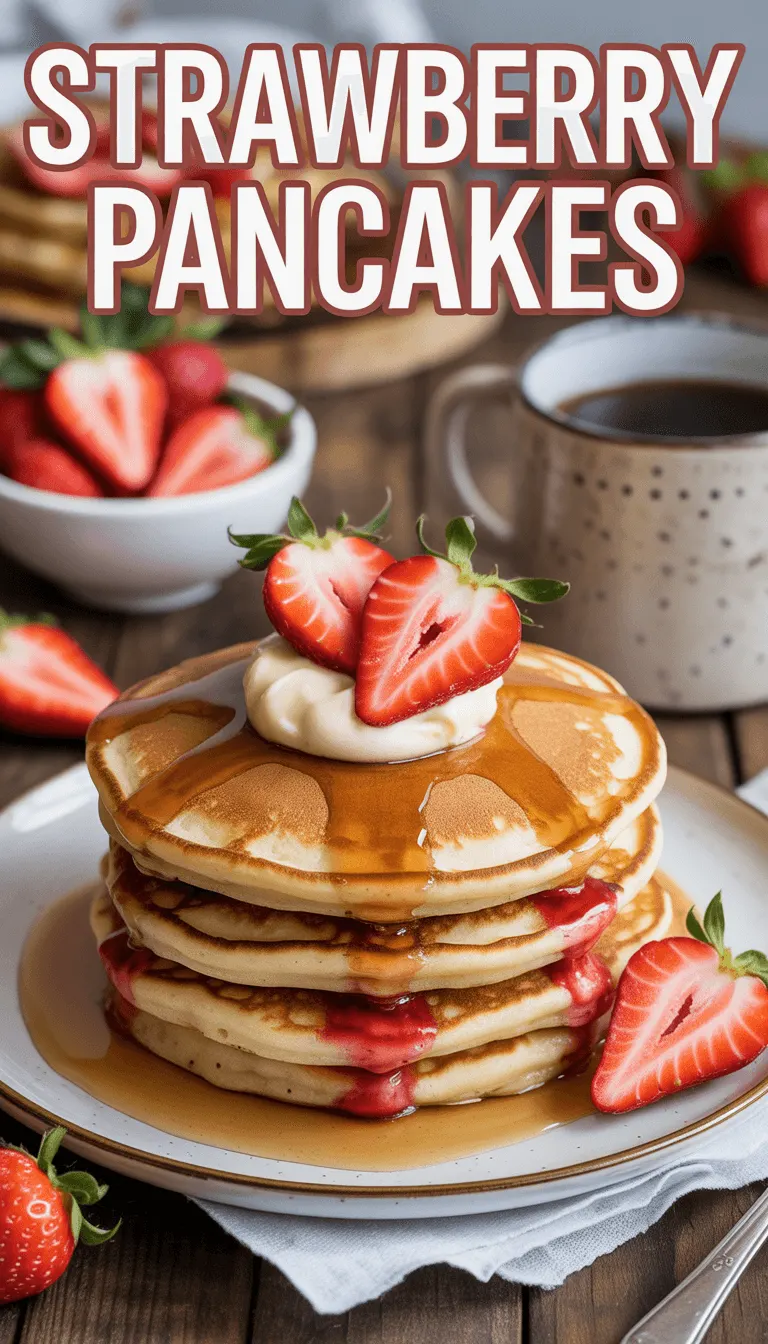Strawberry Pancakes with Maple Butter