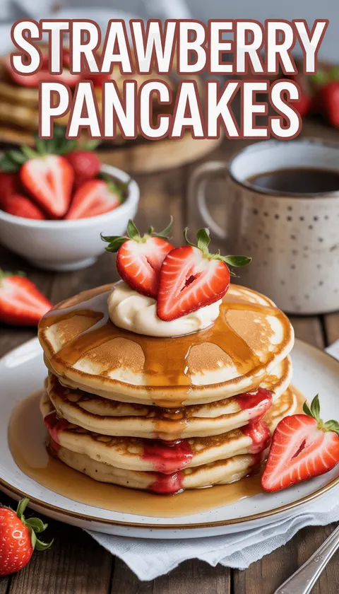 Strawberry Pancakes with Maple Butter