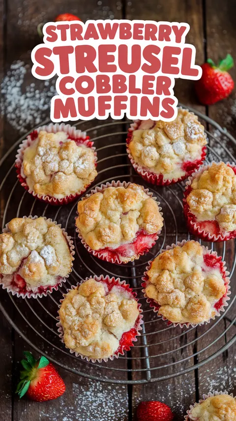 Strawberry Streusel Cobbler Muffins