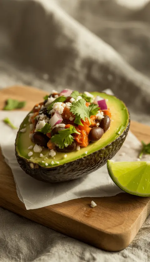 Stuffed Avocados with Black Beans