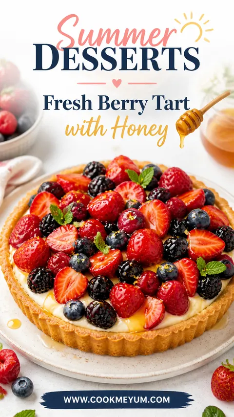 Summer Desserts: Fresh Berry Tart with Honey