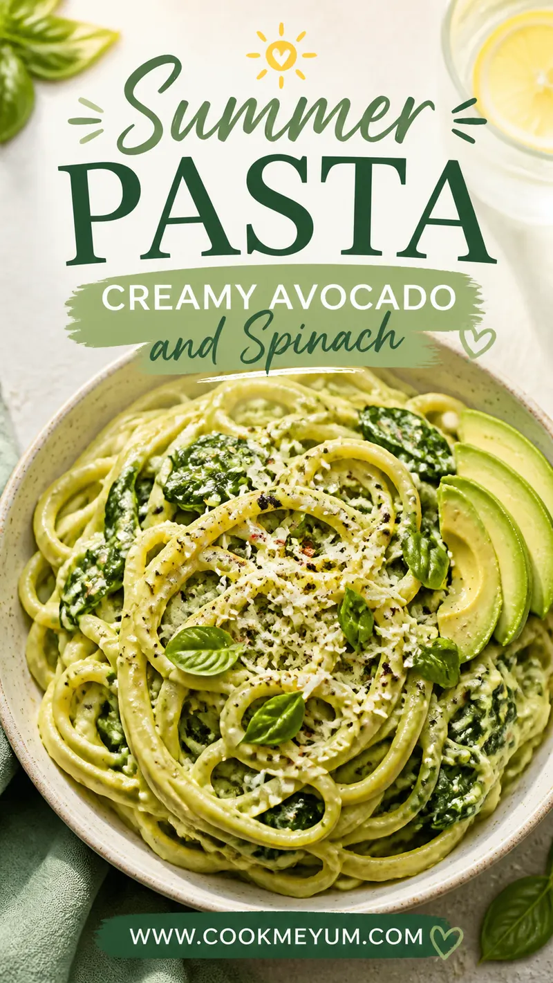 Summer Pasta: Creamy Avocado and Spinach
