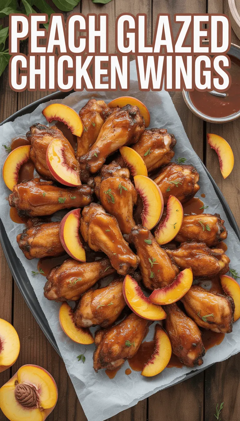 Sweet & Sticky Peach Glazed Chicken Wings – Perfect for Any Gathering!