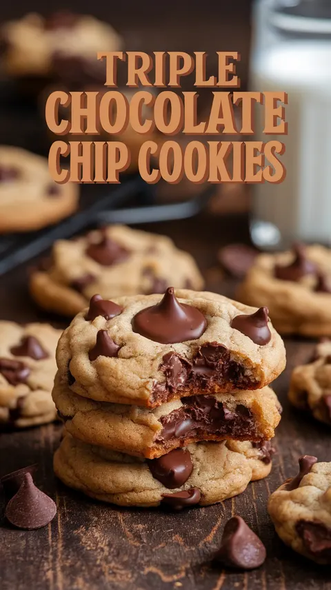 Triple Chocolate Chip Cookies