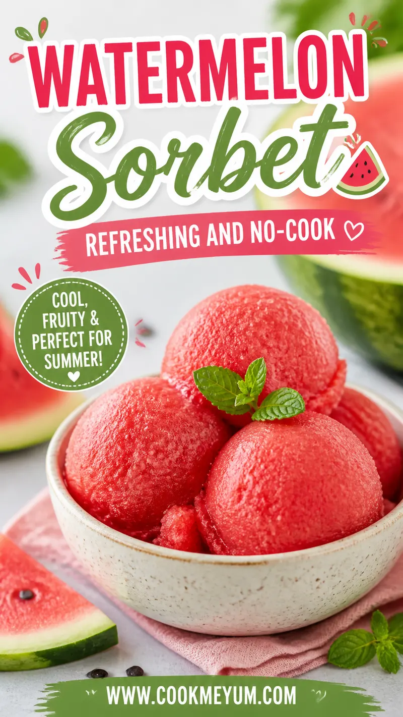Watermelon Sorbet – Refreshing and No-Cook