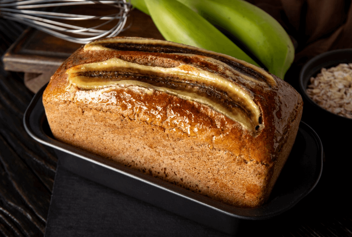 banana bread with glaze